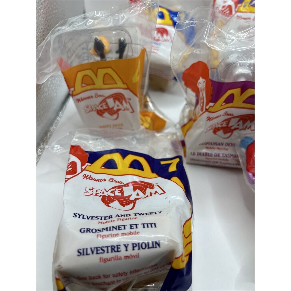 1996 Mcdonald’s Space Jam Happy Meal Toys NIP Complete Set of 8 With Bag - Picture 4 of 7